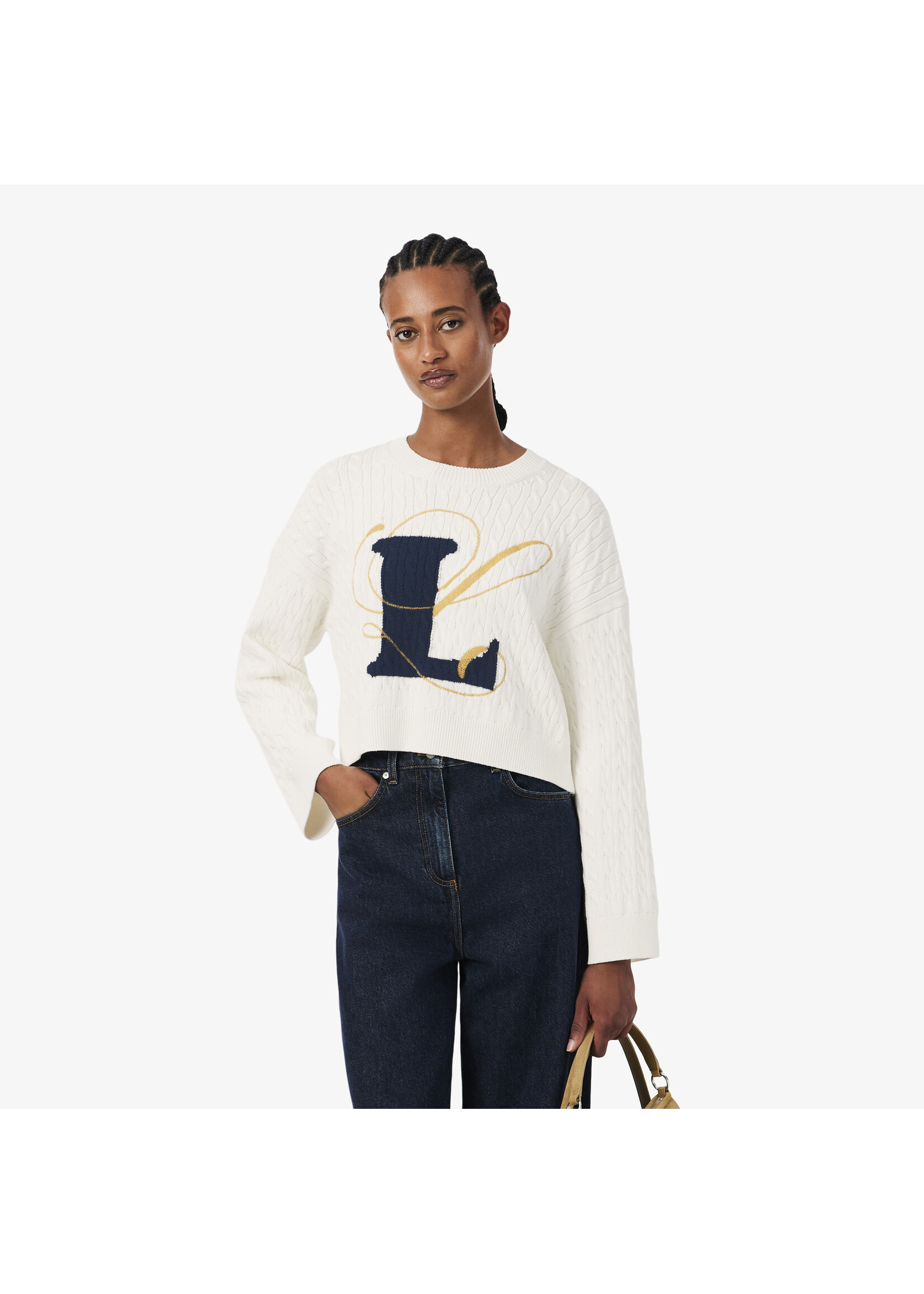 LACOSTE Chandail à col rond avec logo "L" - LACOSTE - 2 couleurs disponibles