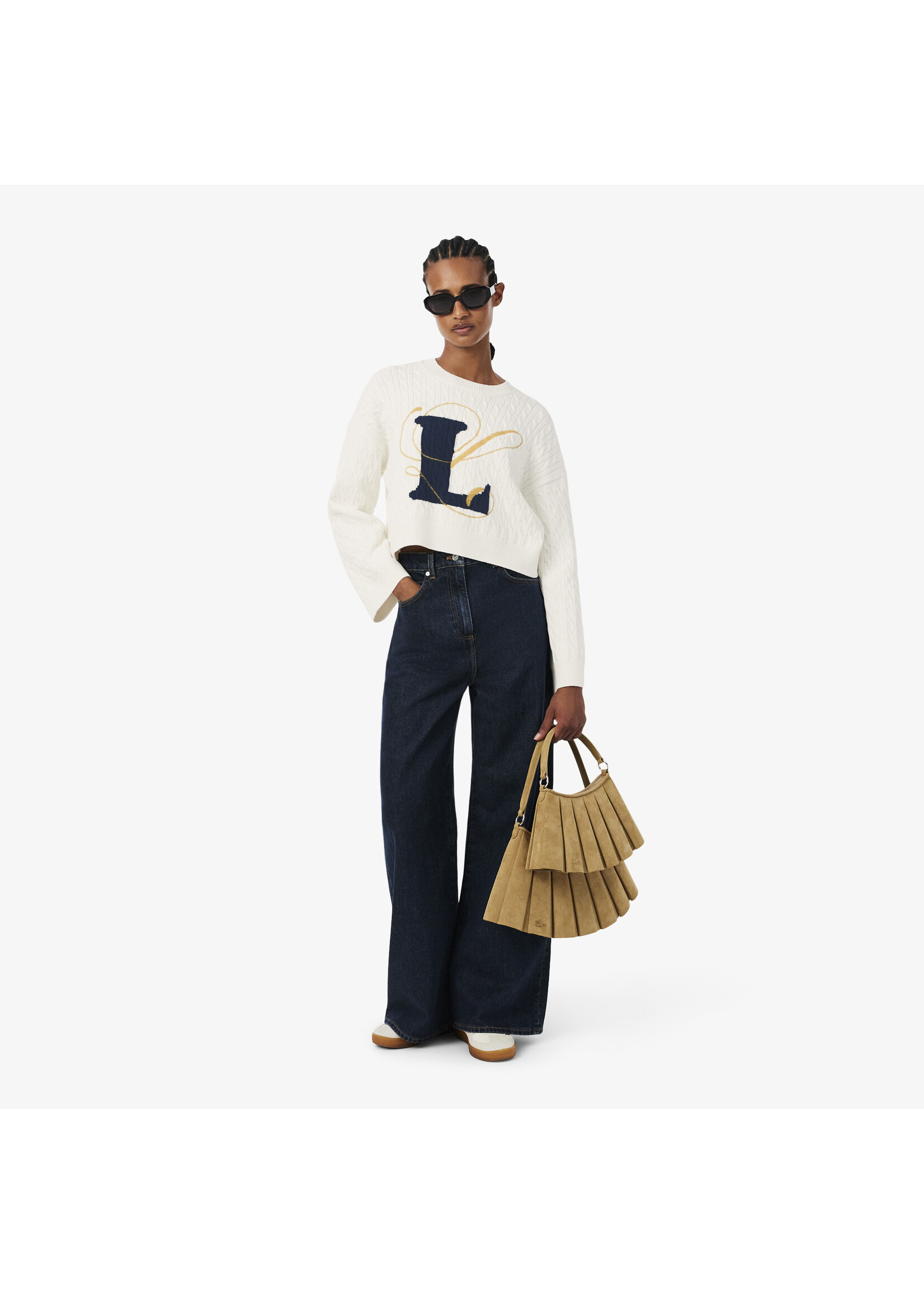 LACOSTE Chandail à col rond avec logo "L" - LACOSTE - 2 couleurs disponibles