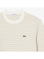 LACOSTE Pull col rond motif jacquard en mélange de coton - LACOSTE