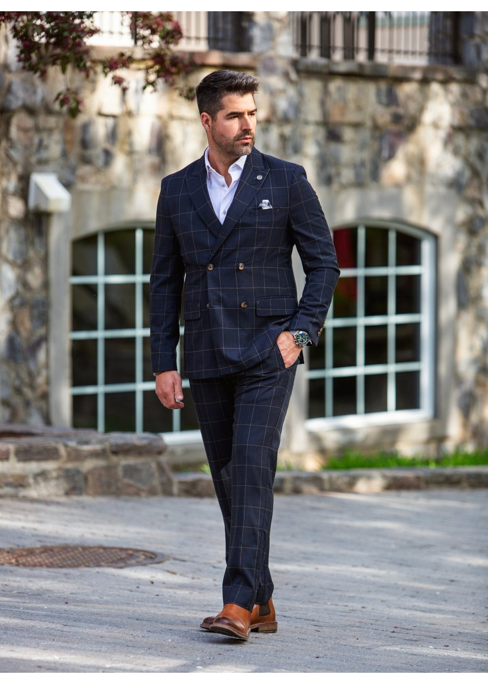 AU NOIR Veston extensible double boutonnière GEHRY-DB par AU NOIR