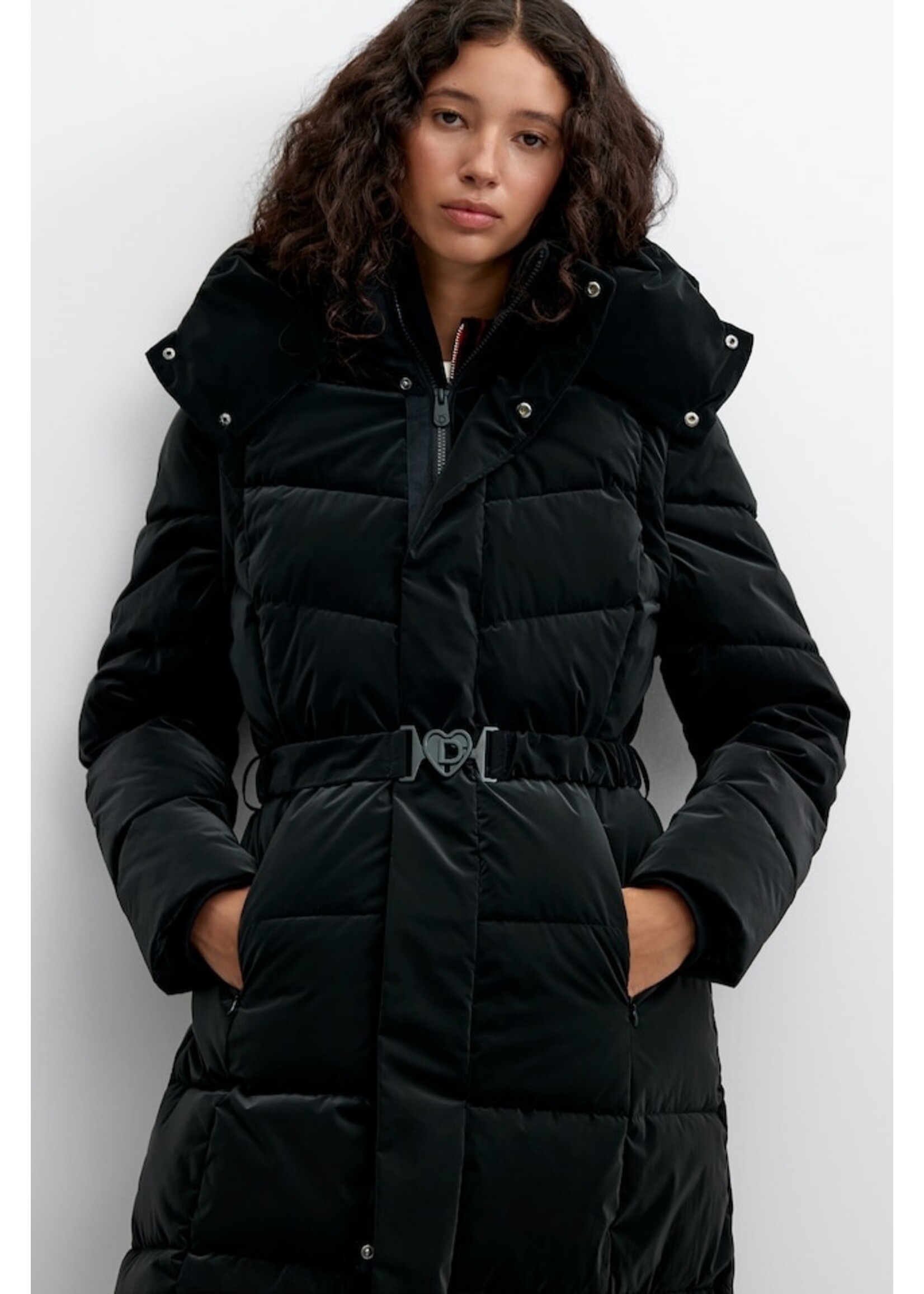 DESIGUAL WOMAN WOVEN PADDED LONG OVERCOAT by  DESIGUAL