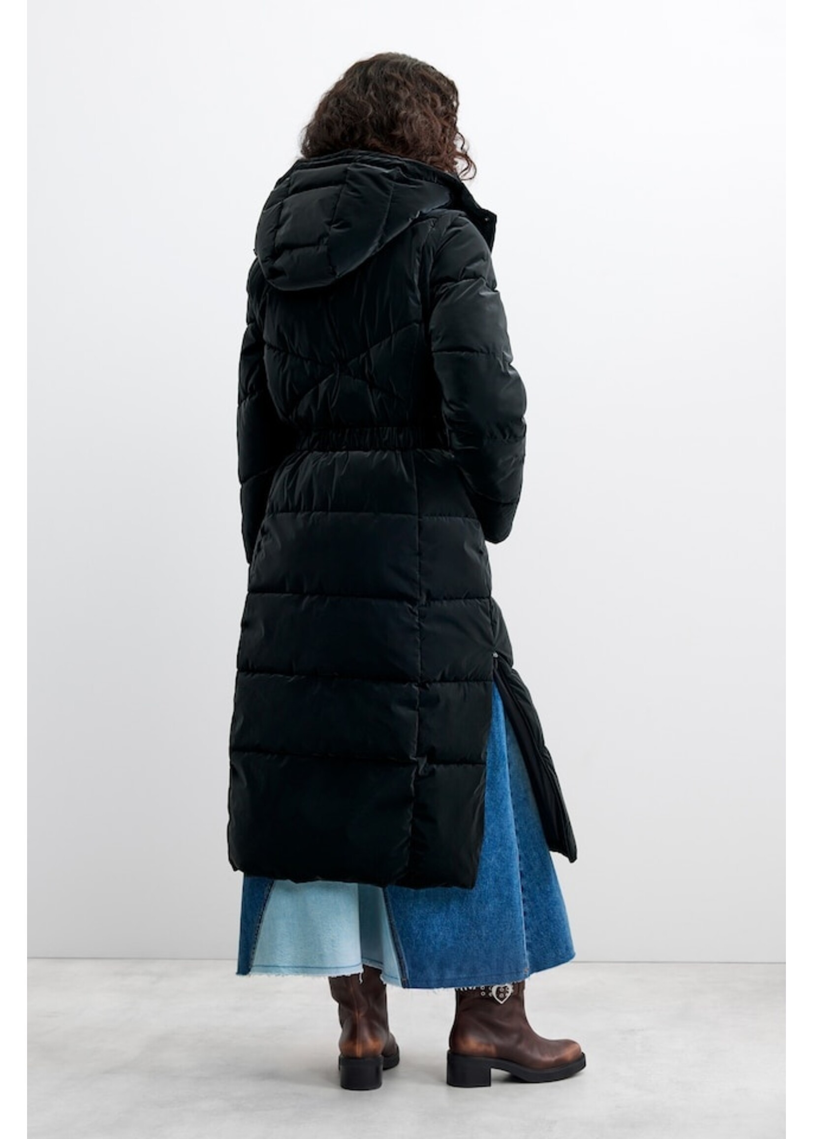 DESIGUAL WOMAN WOVEN PADDED LONG OVERCOAT by  DESIGUAL