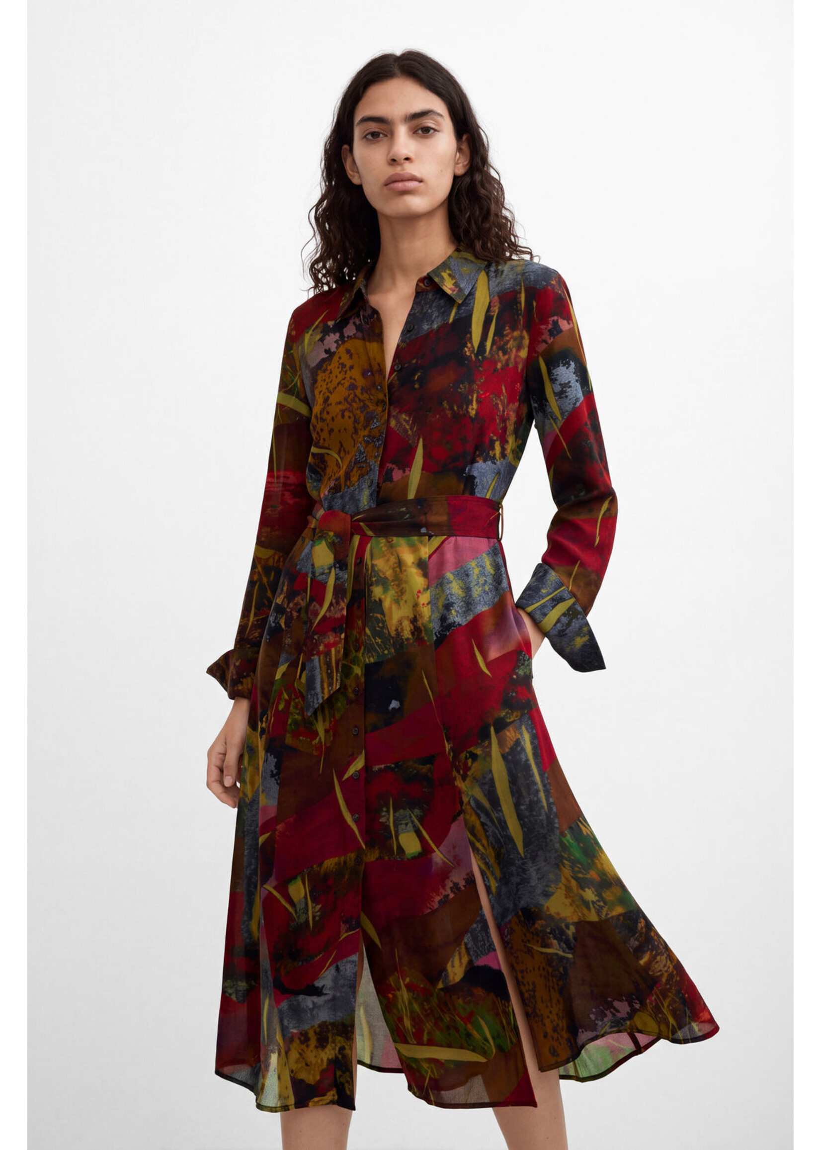 DESIGUAL Long-Sleeve Midi Dress DESIGUAL
