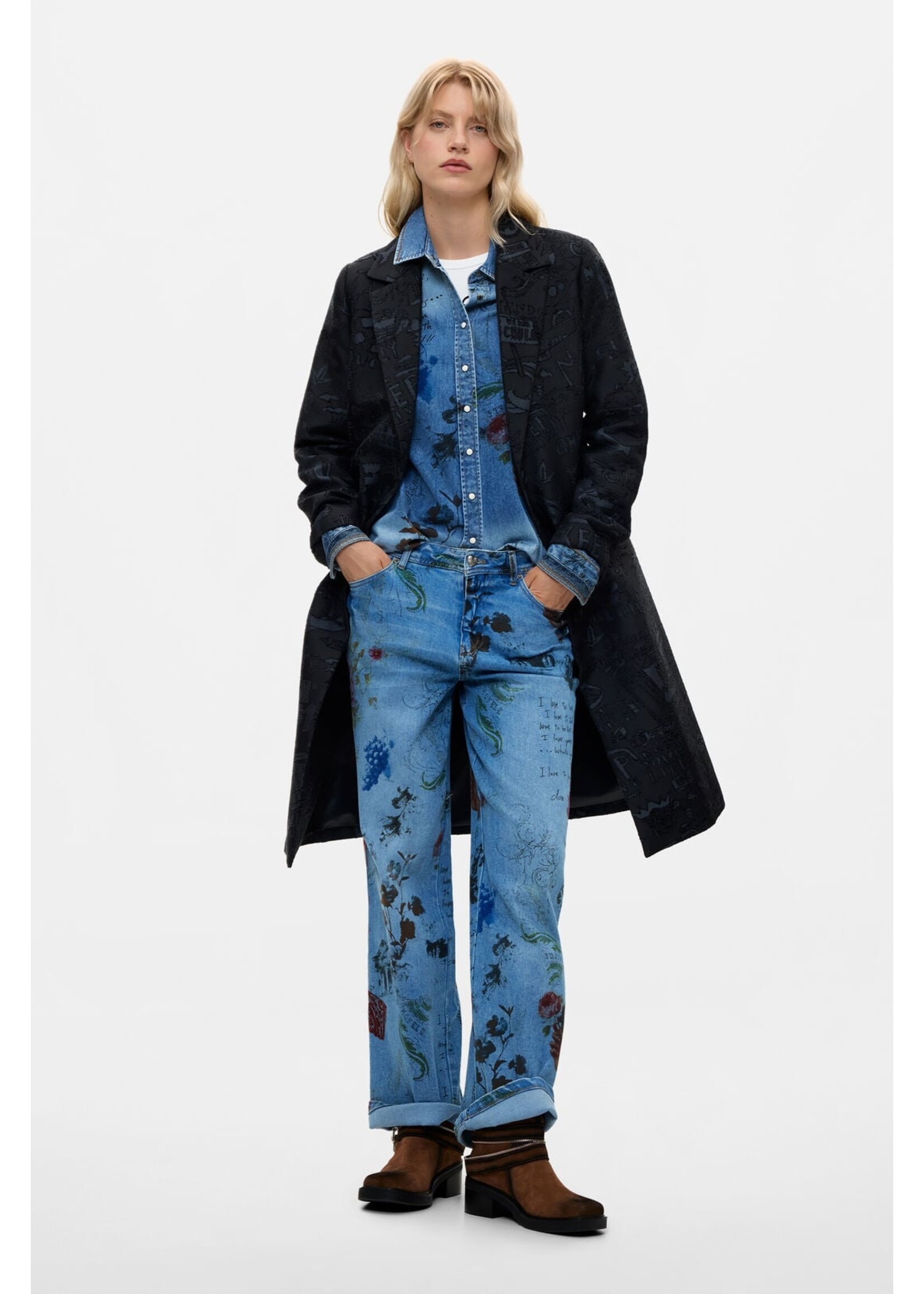 DESIGUAL Manteau long à motifs ton sur ton GINNY par DESIGUAL