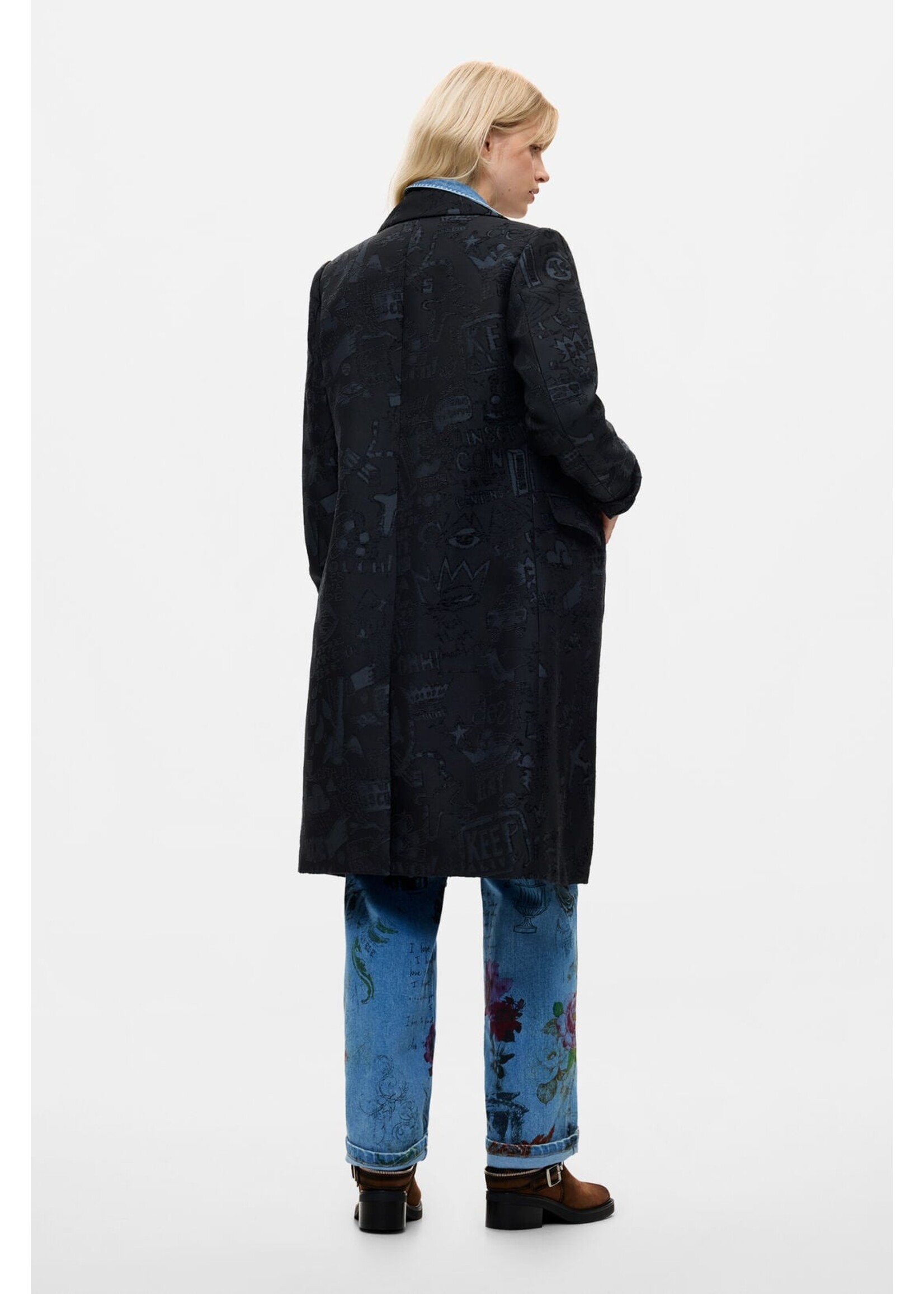 DESIGUAL Manteau long à motifs ton sur ton GINNY par DESIGUAL