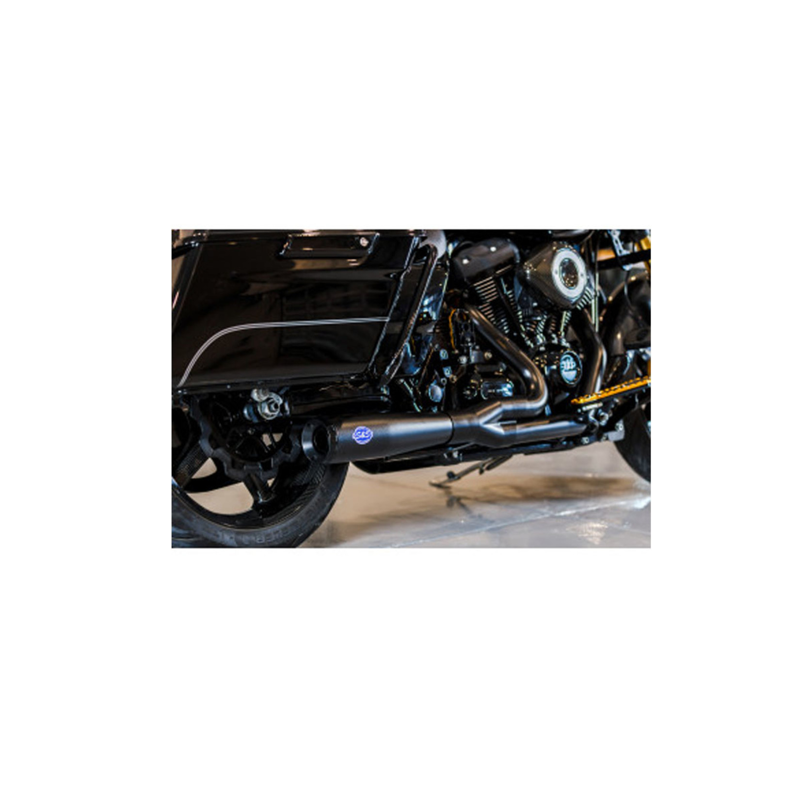S&S CYCLE S&S CYCLE DIAMONDBACK  2-1 50 STATE EXHAUST SYSTEM, GUARDIAN BLACK  W/ BLACK ENDCAP for 2017-'22 M8 TOURING MODELS