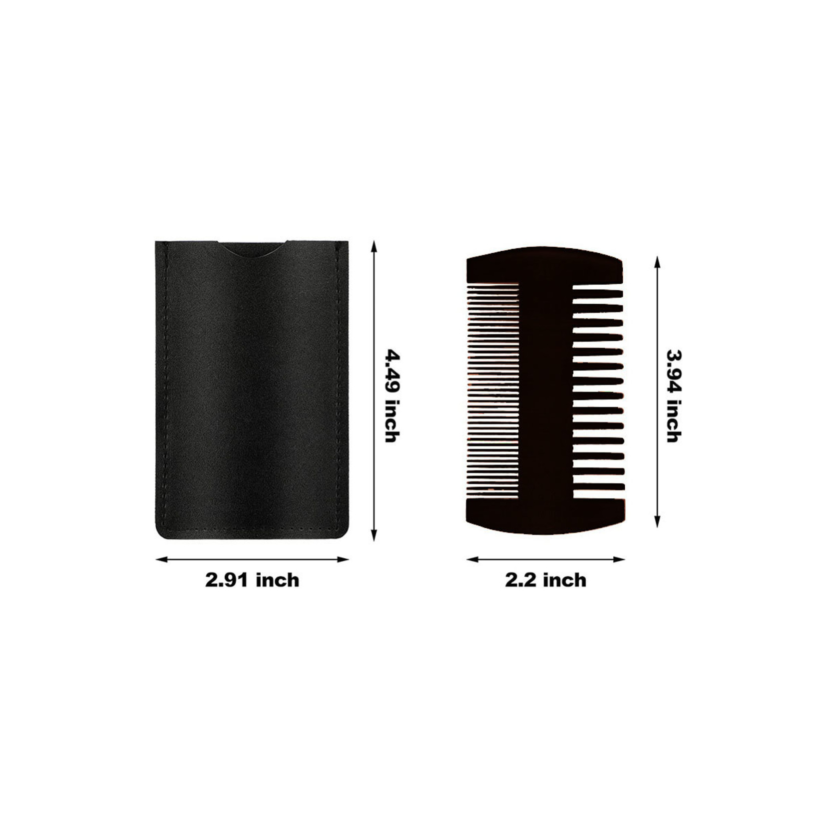 BEARD COMB AND POUCH BLACK