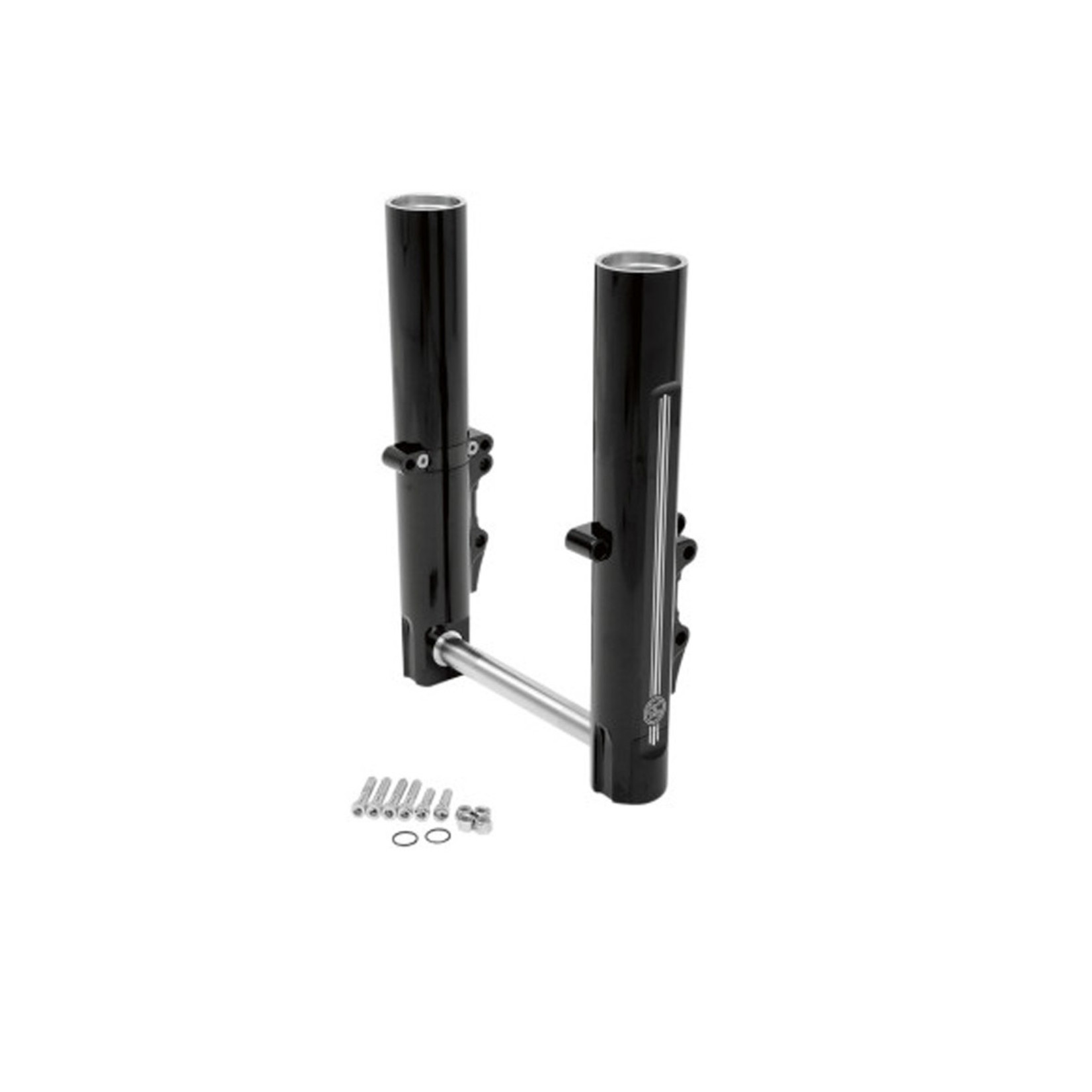 PERFORMANCE MACHINE PERFORMANCE MACHINE (PM) LOWER FORK LEG KIT FOR STOCK OR PM CALIPERS  — CONTRAST CUT™  - DUAL DISC  - BLACK/SILVER - '08-'13