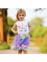 AnnLoren Unicorn Tulle Skirt Set