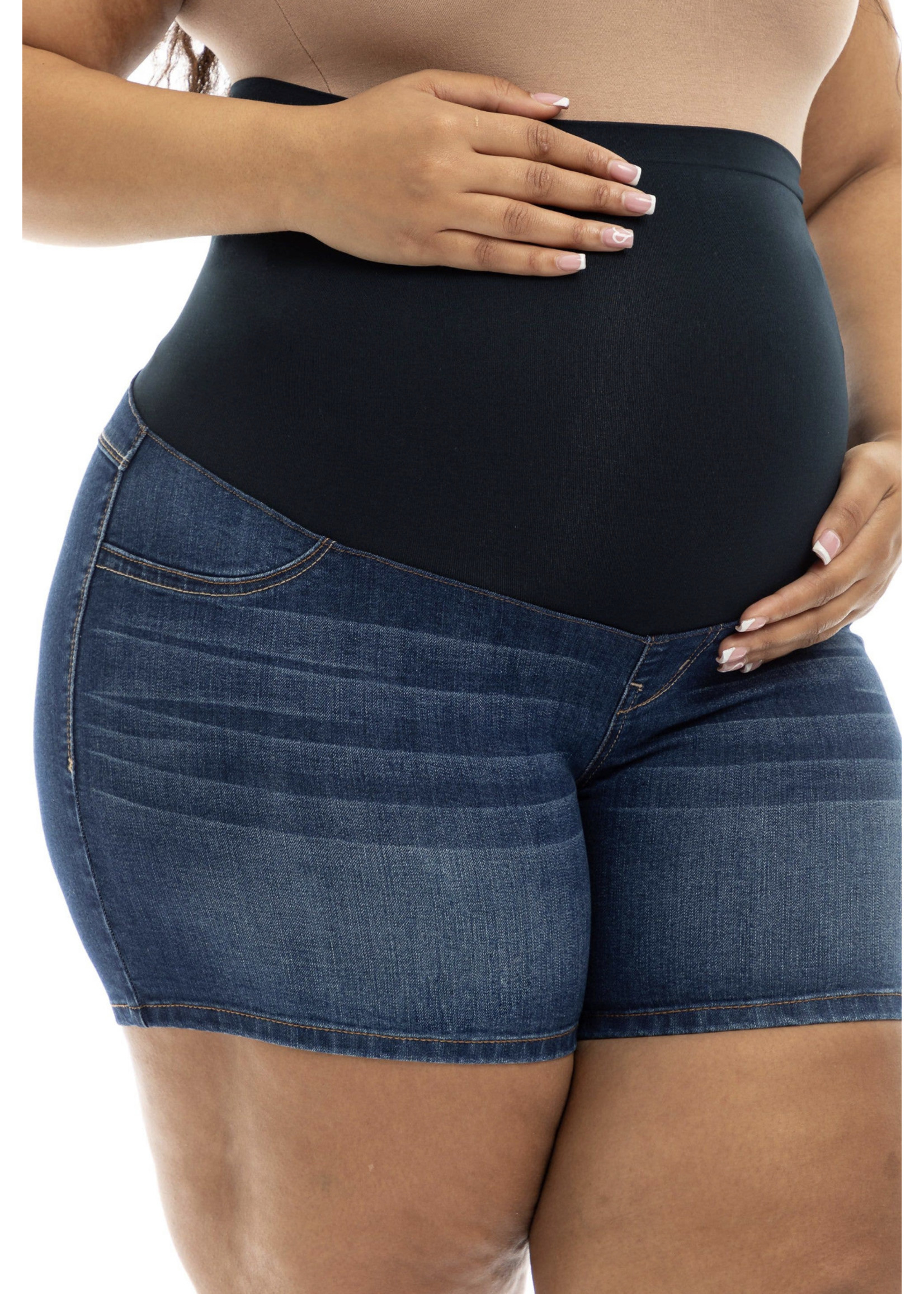 Maternity Plus Skinny w/ Bellyband in Black – 1822 Denim