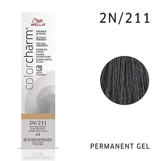 Wella Color Charm Permanent Hair Color Gel Tube-2N/211T Very Dark Brown - T  and T Beauty Supply
