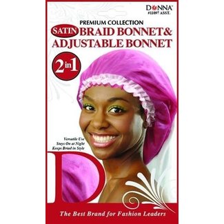 Donna Donna Satin Adjustable Bonnet & Braid Bonnet #11097 (Mix)