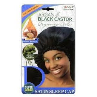 Donna DONNA SATIN SLEEP CAP BLACK