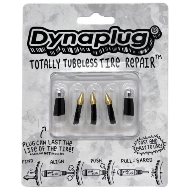 Dynaplug Tubeless Tire Repair Plugs, Combo 5 pack (Pointed Soft Nose Tip + Megaplug)