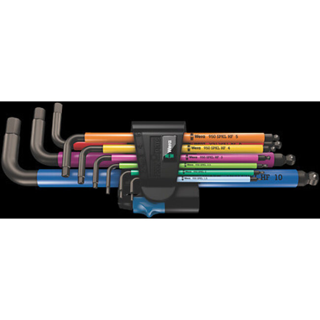 Wera, 950 SPKL Long, Hex Wrench, 9pcs Set, Long Arm Hex, Set, Metric