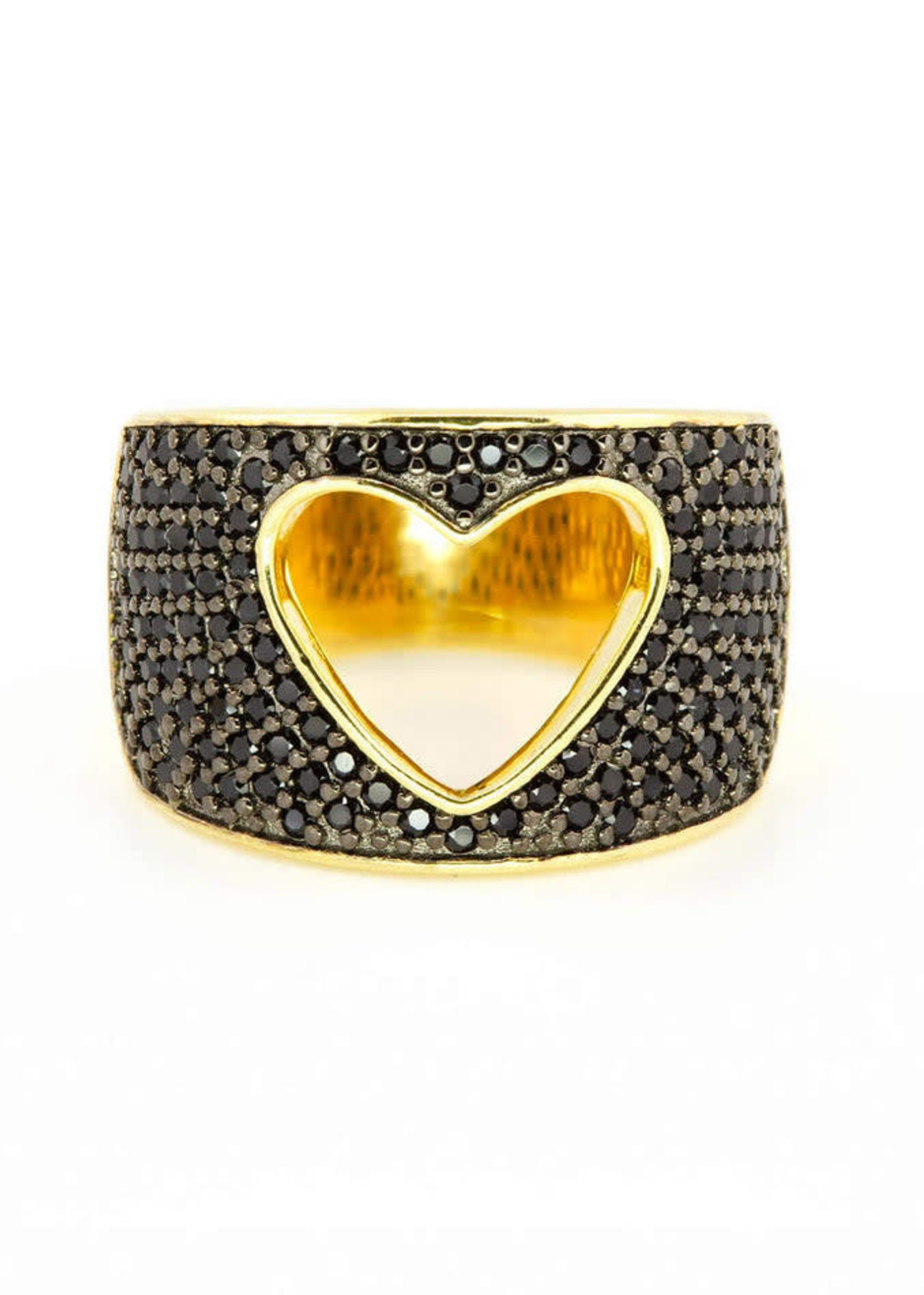 Ragen Heart Onyx/Gold ring