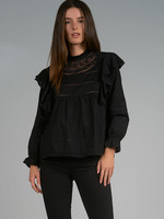 Elan long sleeve blouse with lace