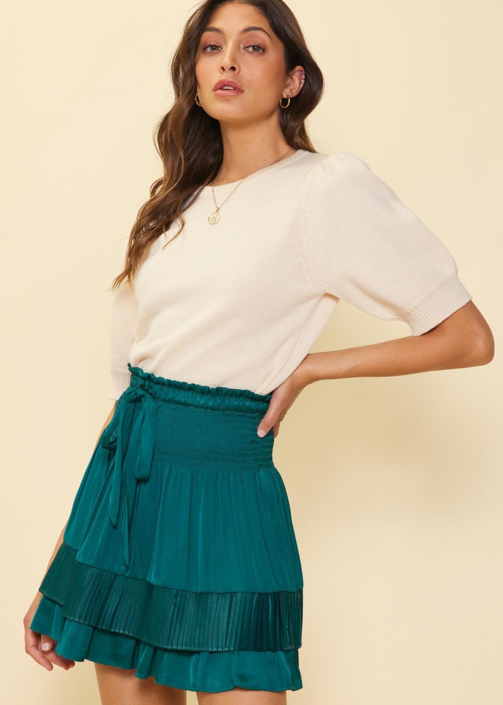 skiesareblue Pleated Mini Skirt