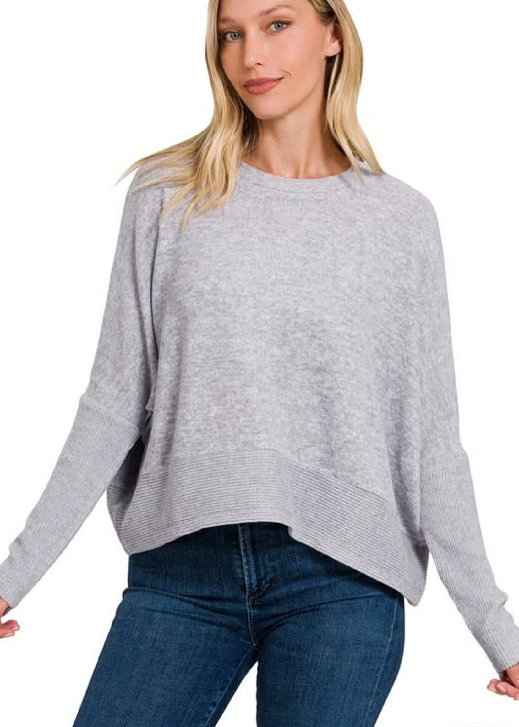 Zenana Brushed Dolman sleeve sweater
