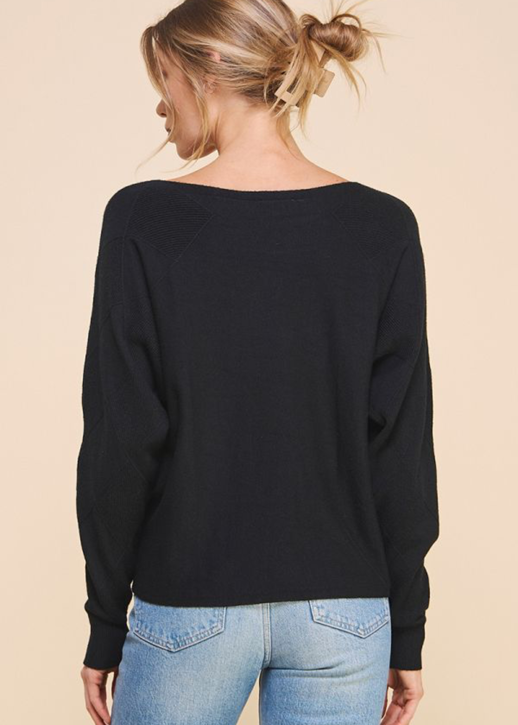 Allie Rose Textured dolman sleeve pullover sweater