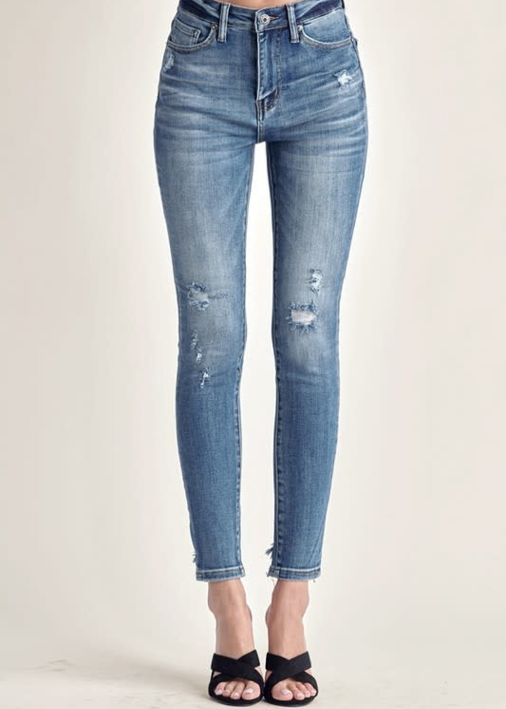 Risen High rise vintage washed skinny jeans