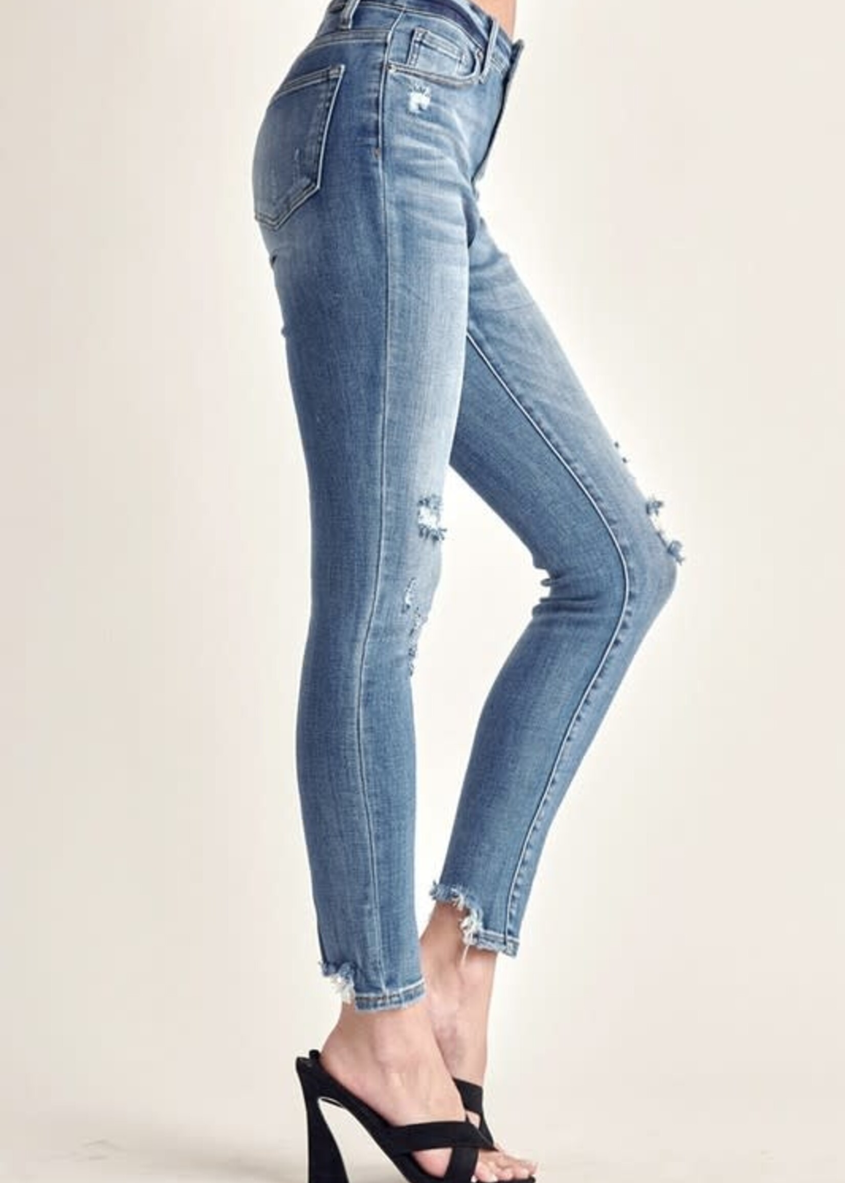Risen High rise vintage washed skinny jeans