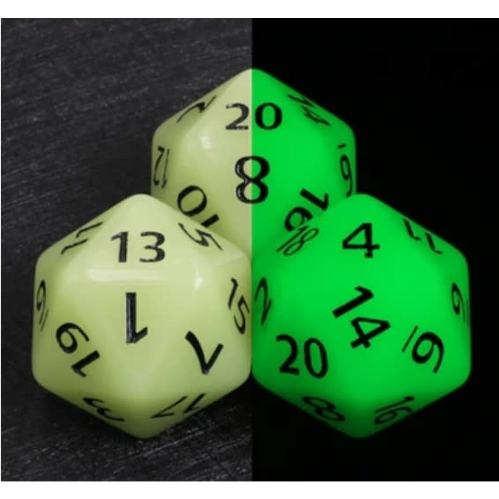 Foam Brain 55mm Titan D20: Glow in the Dark White