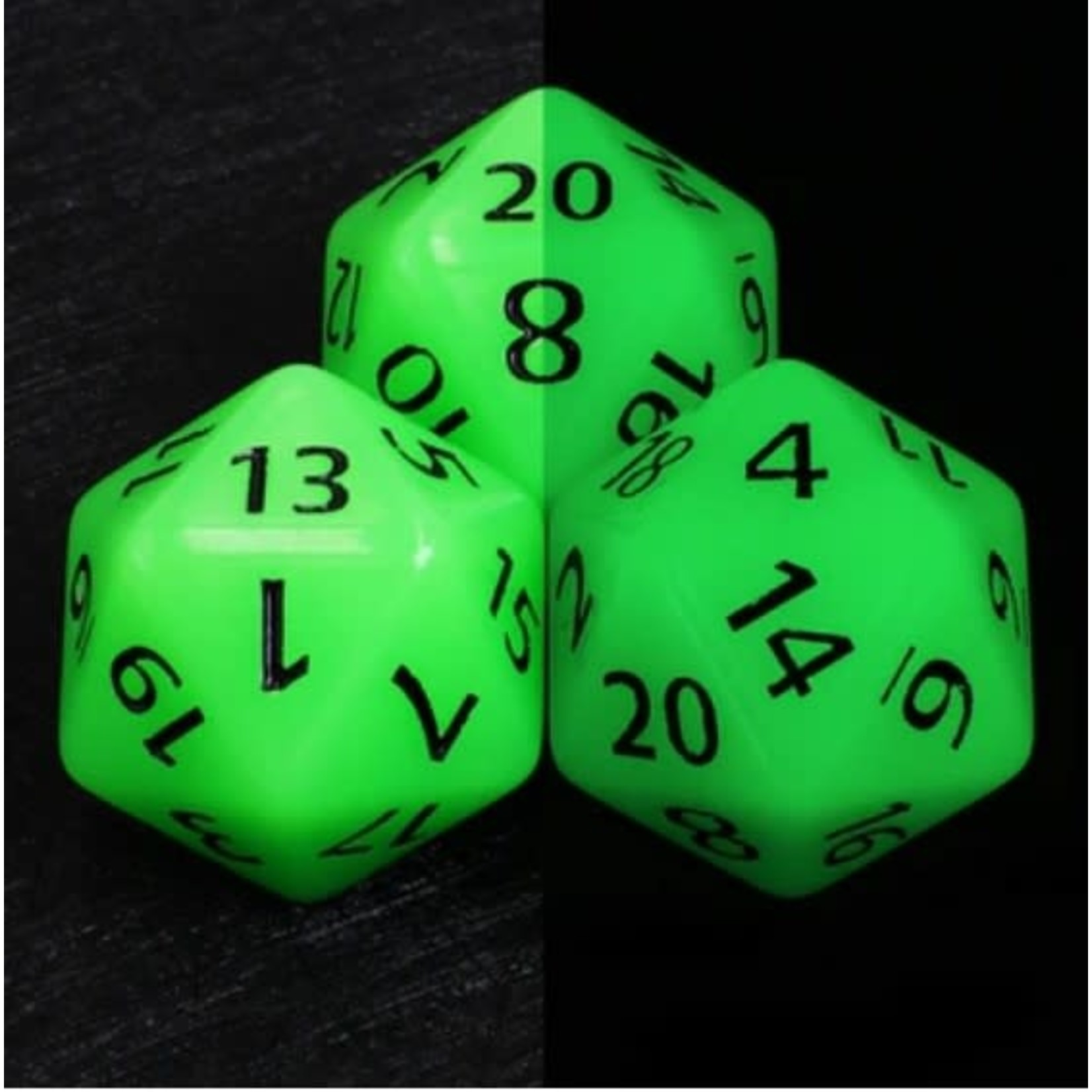 Foam Brain 55mm Titan D20: Glow in the Dark Green