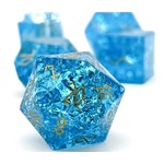Norse Foundry Shattered Zircon Aquamarine 7 Piece RPG Set Glass Dice