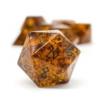 Norse Foundry Shattered Zircon Amber Citrine 7 Piece RPG Set Zircon Glass Dice