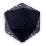 Norse Foundry Boulder 30mm Gemstone Dice - Black Obsidian with Raised Numbers