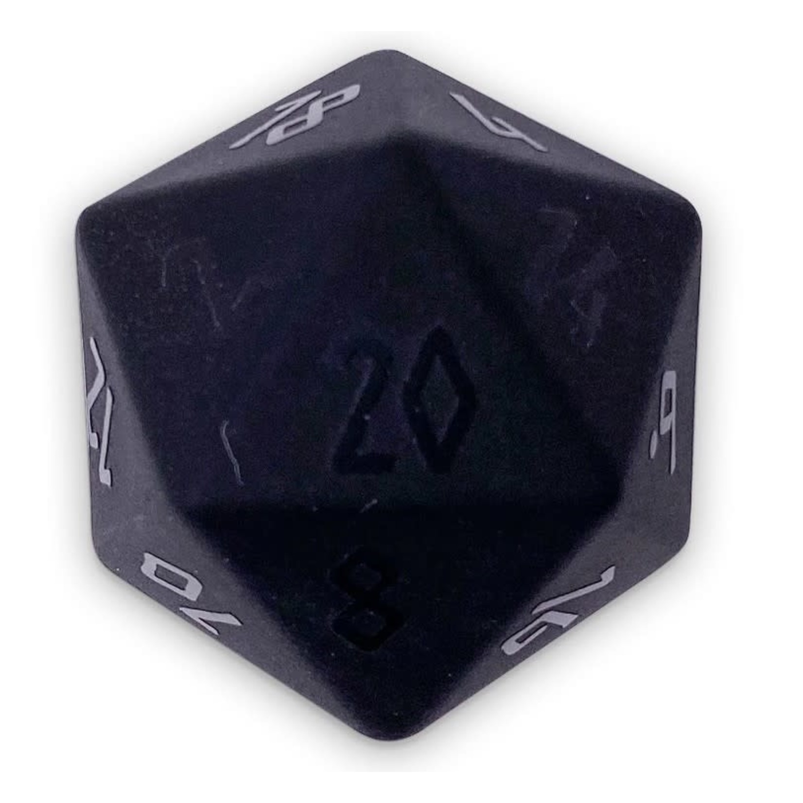 Norse Foundry Boulder 30mm Gemstone Dice - Black Obsidian with Raised Numbers