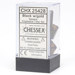 Chessex Opaque Polyhedral 7-Die Set: Black with gold