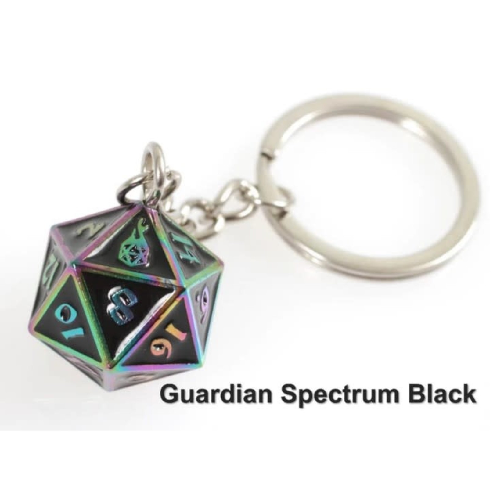 Forged Gaming Fob of Fate D20 Keychain: Guardian Spectrum Black