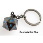 Forged Gaming Fob of Fate D20 Keychain: Gunmetal Ice Blue