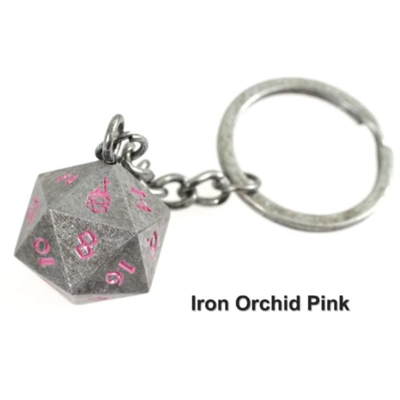 Forged Gaming Fob of Fate D20 Keychain: Iron Orchid Pink
