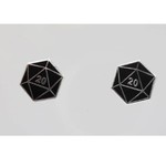 Foam Brain D20 Stud Earrings: Black