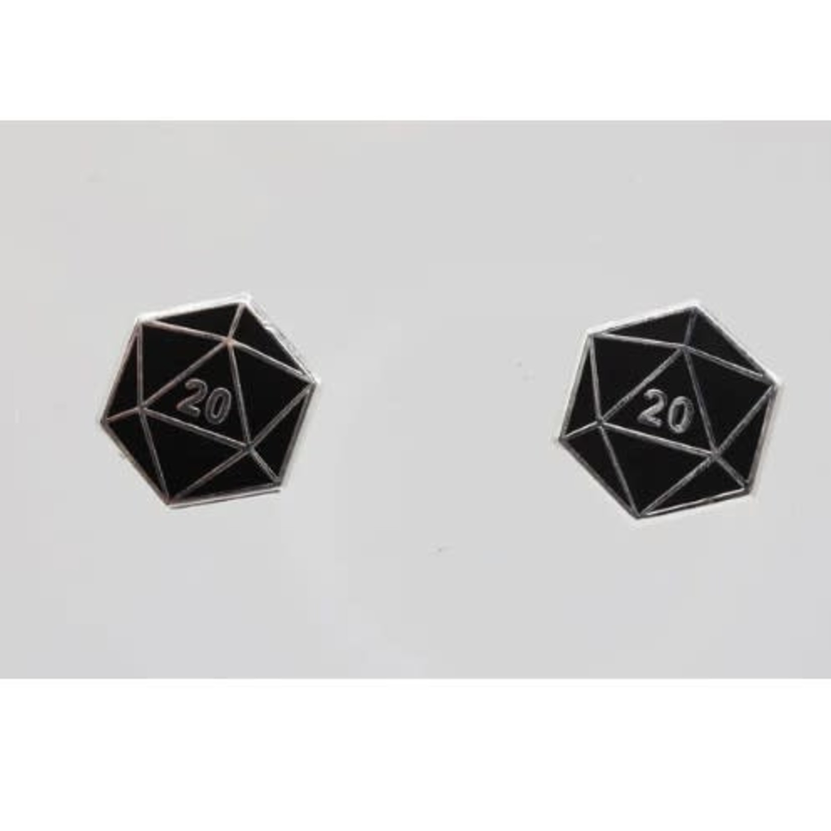 Foam Brain D20 Stud Earrings: Black