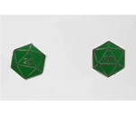 Foam Brain D20 Stud Earrings: Green