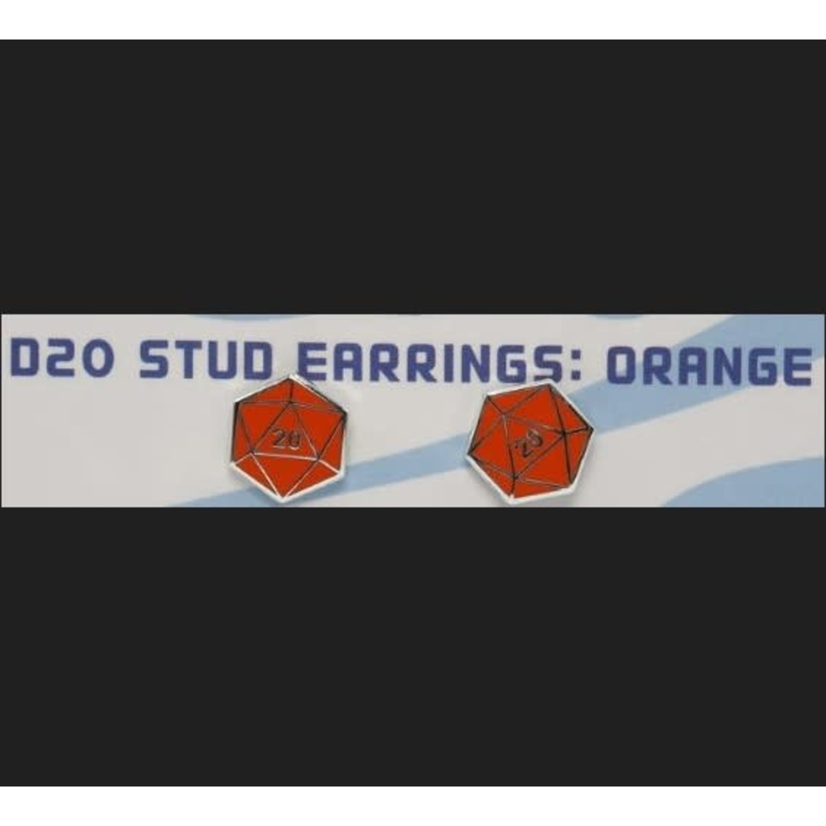 Foam Brain D20 Stud Earrings: Orange