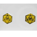 Foam Brain D20 Stud Earrings: Yellow