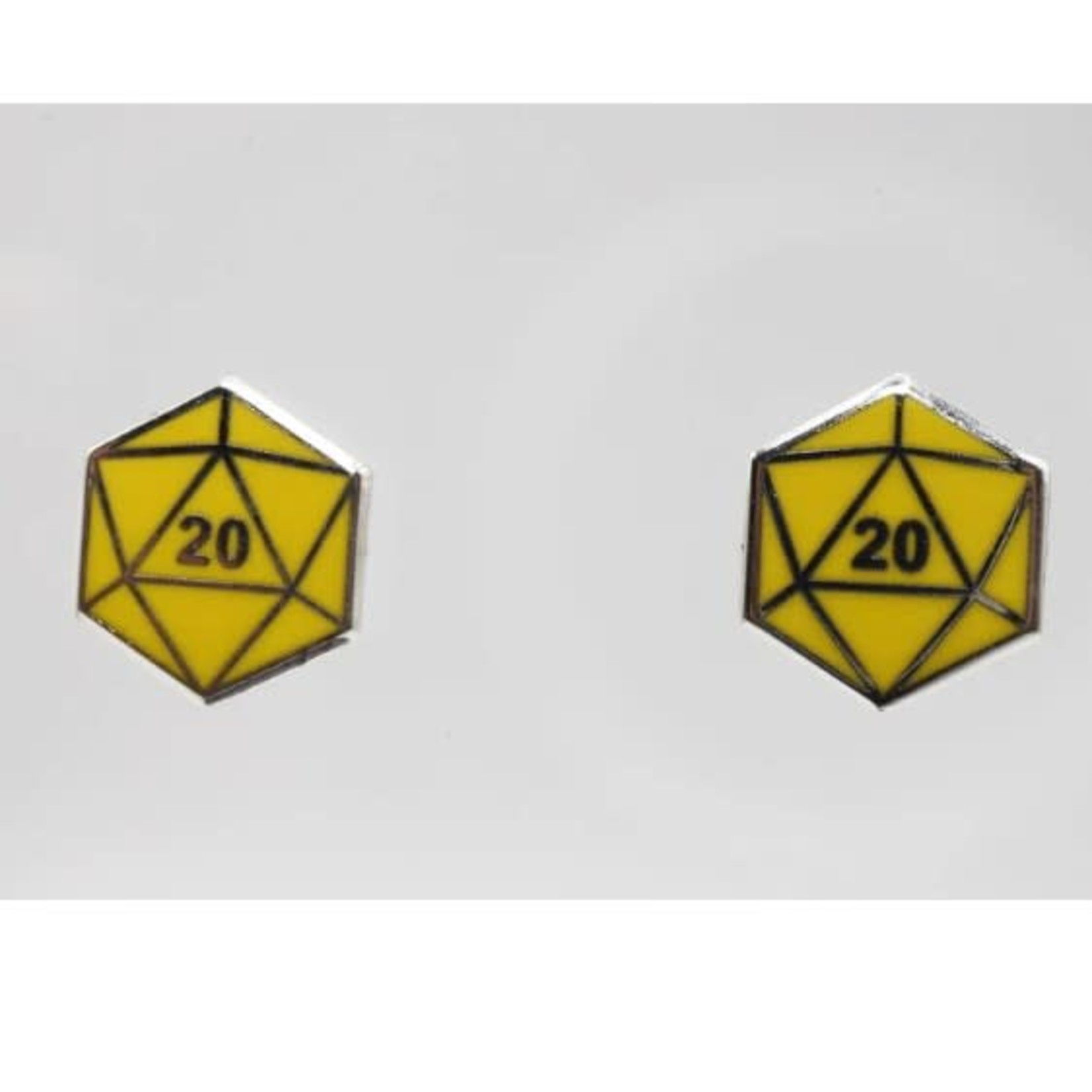 Foam Brain D20 Stud Earrings: Yellow
