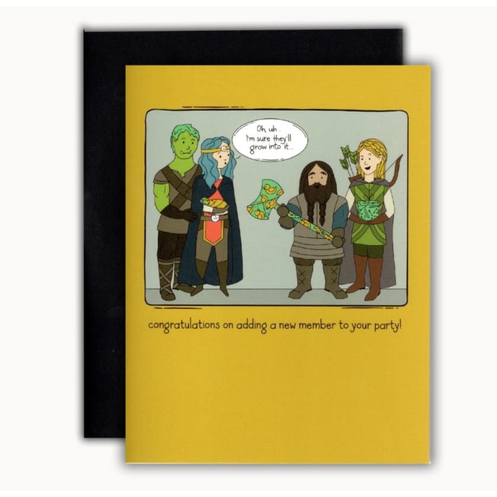 Storymakers Trading Co Blank Greeting Card: New Member of the Party