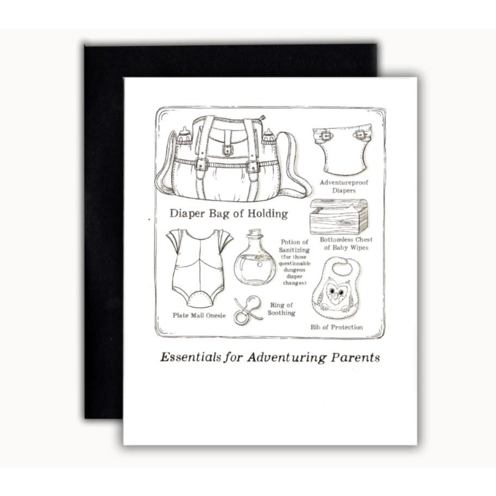 Storymakers Trading Co Blank Greeting Card: Supplies for New Baby Adventuring