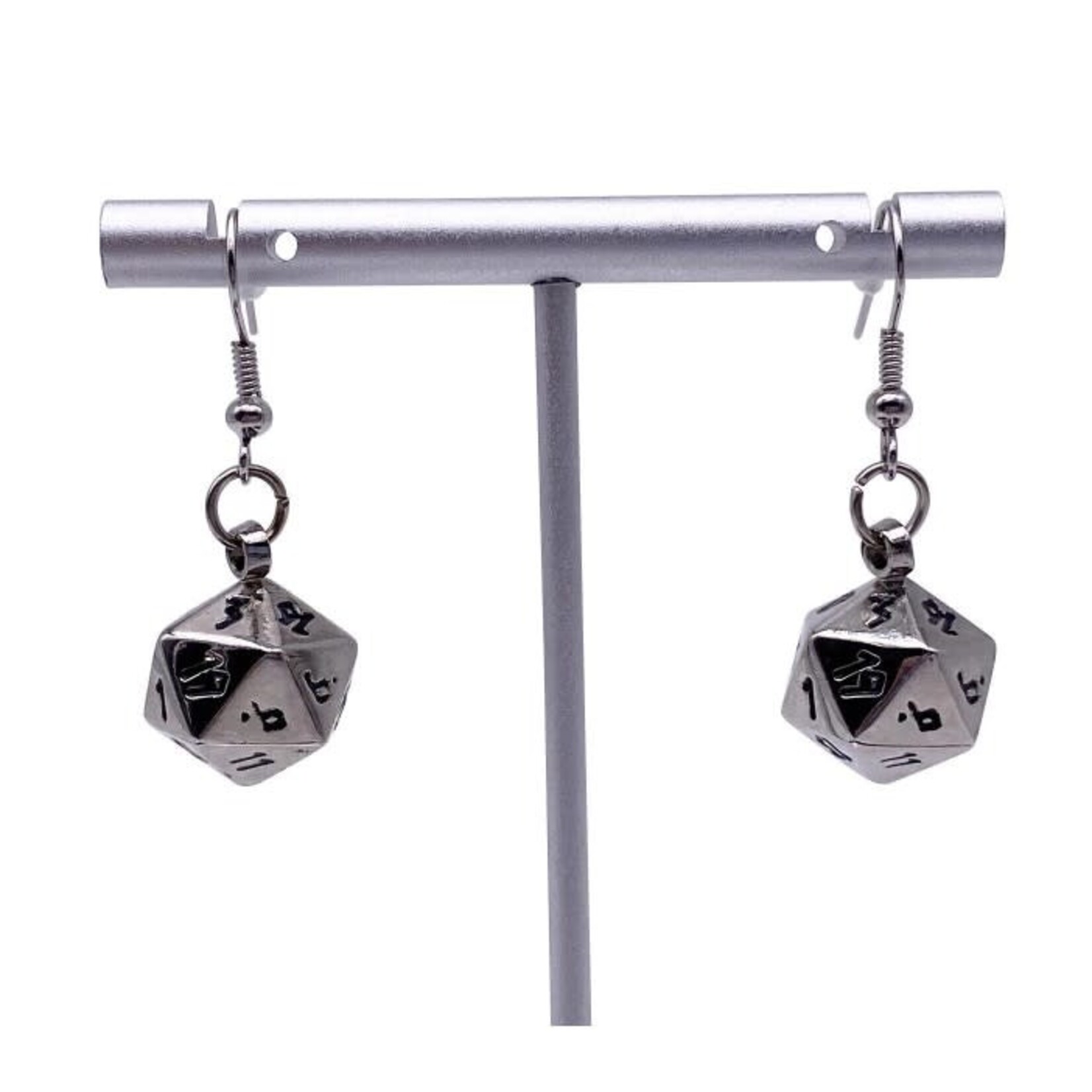Norse Foundry Ioun Stone Earrings: Chainmail Silver