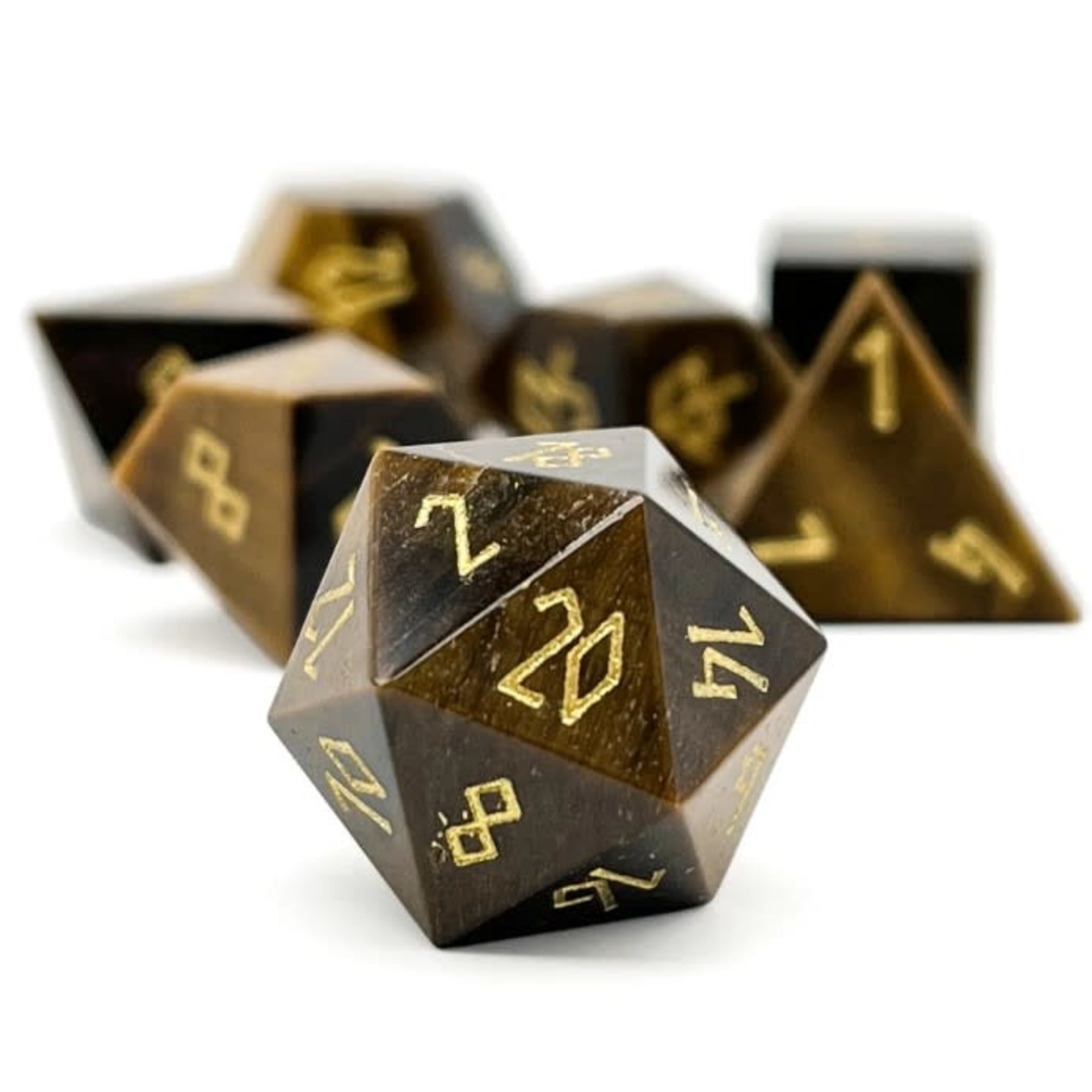 Norse Foundry Tiger's Eye 7 Piece RPG Set Gemstone Dice