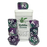 Role 4 Initiative Diffusion Set of 7 with Arch'd D4 Goblin Green with White Numbers (Special Reserve)
