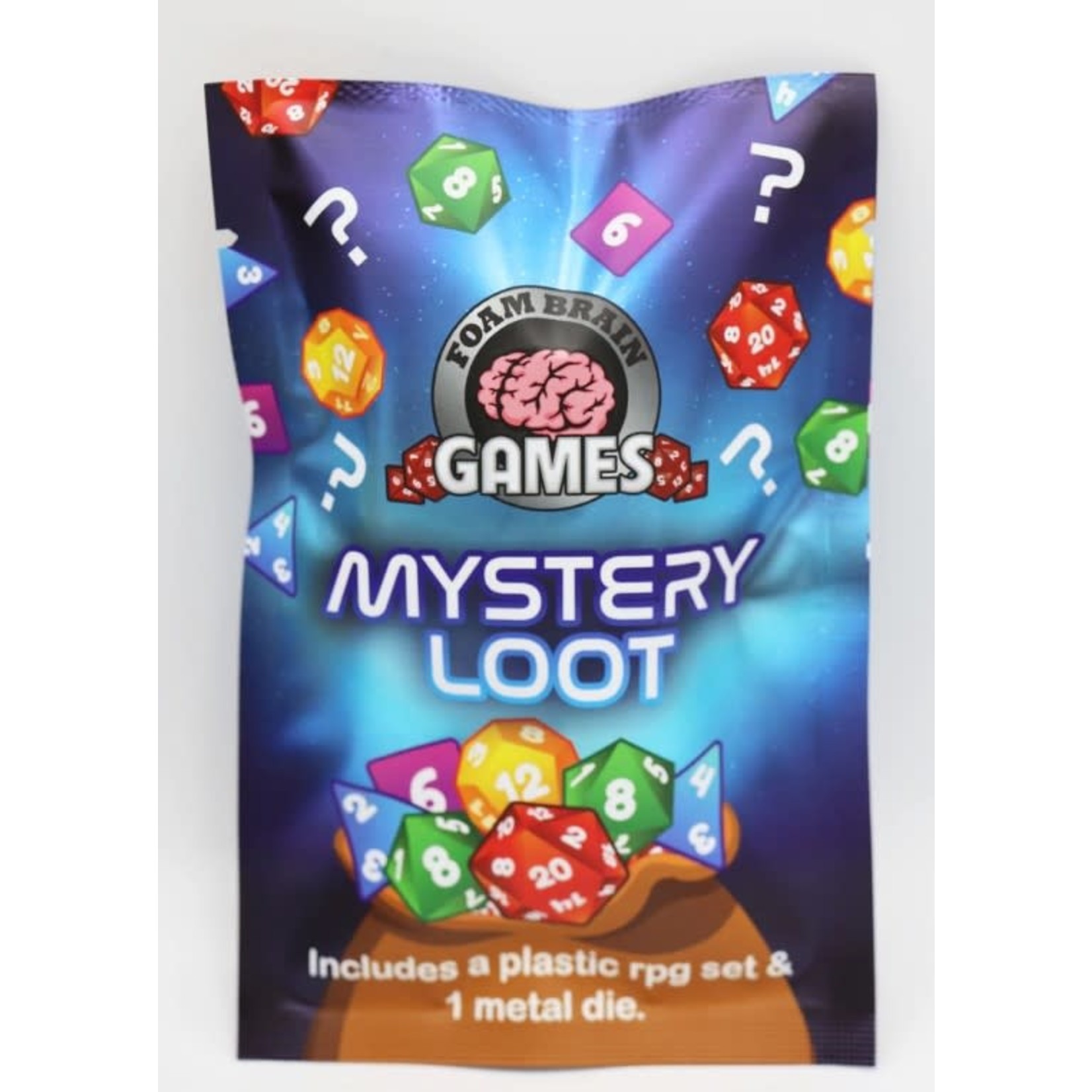 Foam Brain Mystery Loot: Plastic RPG Dice Set & Bonus Metal Die