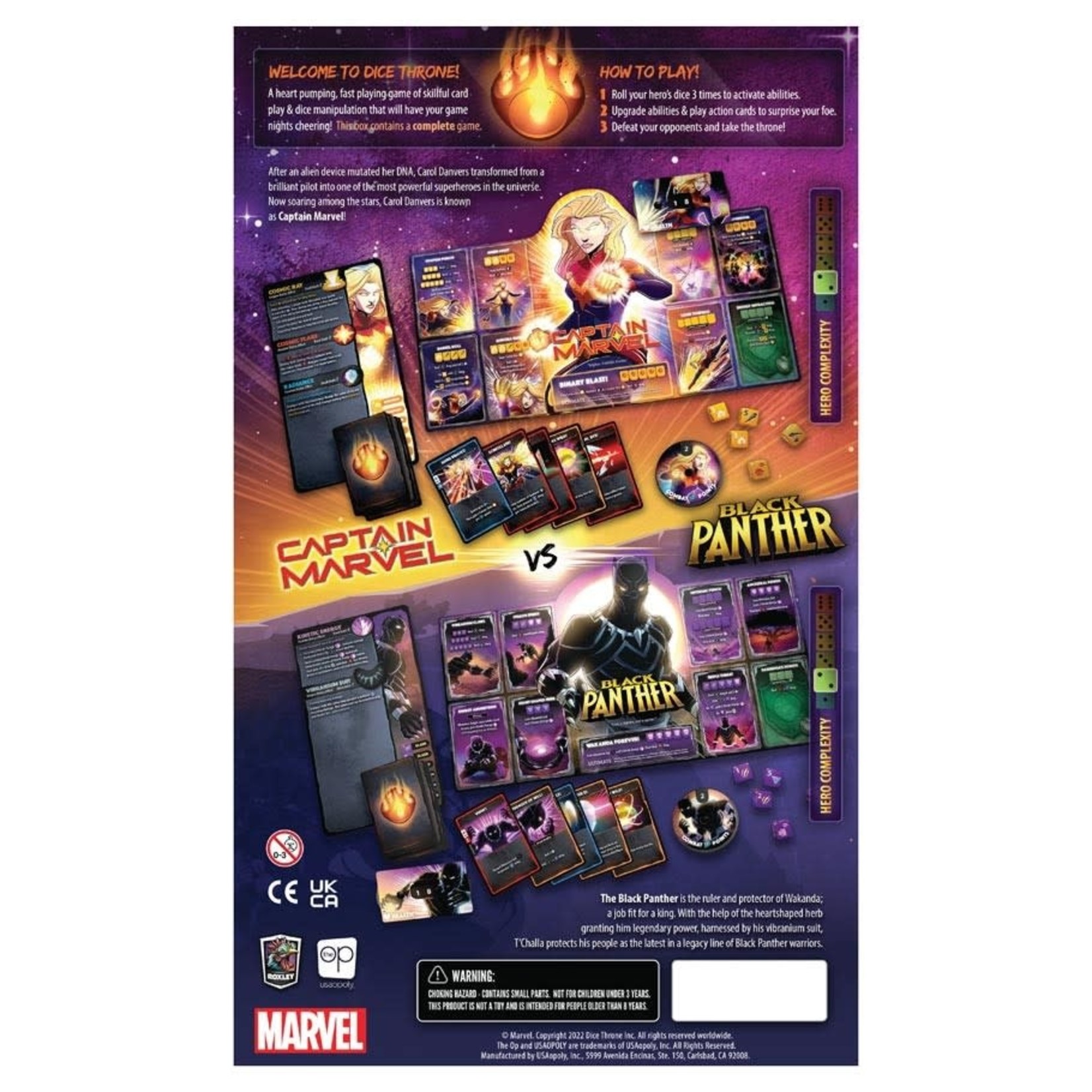 The OP-USAopoly Marvel Dice Throne: Captain Marvel vs. Black Panther