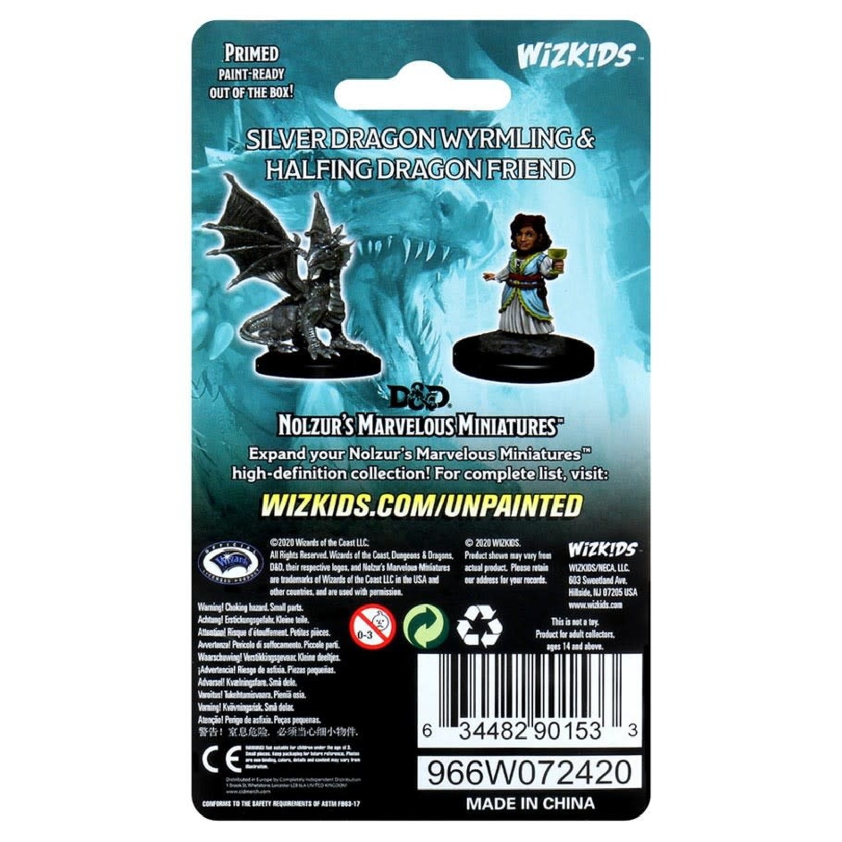 WizKids D&D: Nolzur's Marvelous Miniatures: Silver Dragon Wyrmling & Halfling Dragon Friend